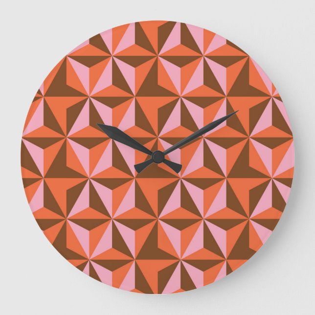 Retro 70's: Vintage Pattern Background Large Clock (Front)