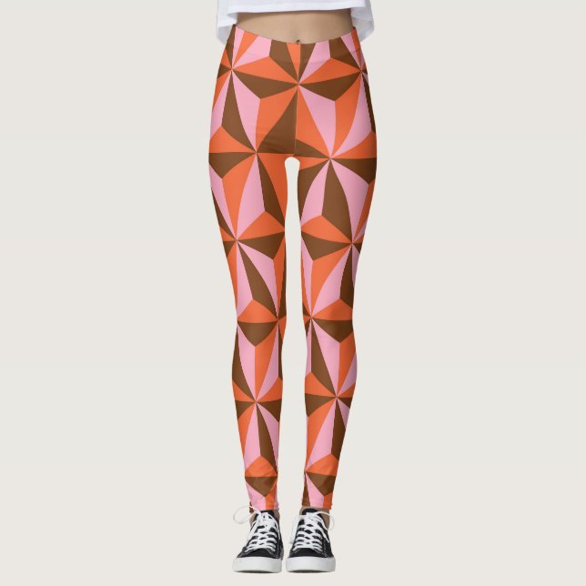 Retro 70's: Vintage Pattern Background Leggings (Front)