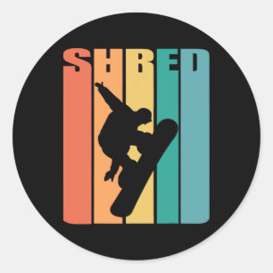 Retro 70s Vintage Snowboard Shirt Snowboarding Air Classic Round Sticker
