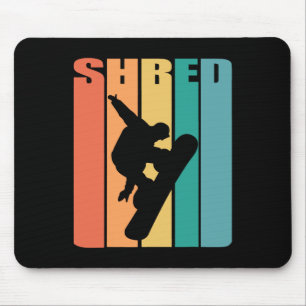Retro 70s Vintage Snowboard Shirt Snowboarding Air Mouse Pad