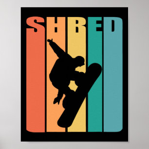 Retro 70s Vintage Snowboard Shirt Snowboarding Air Poster