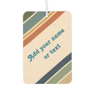 Retro 70s Vintage Stripe Personalised Car Air Freshener