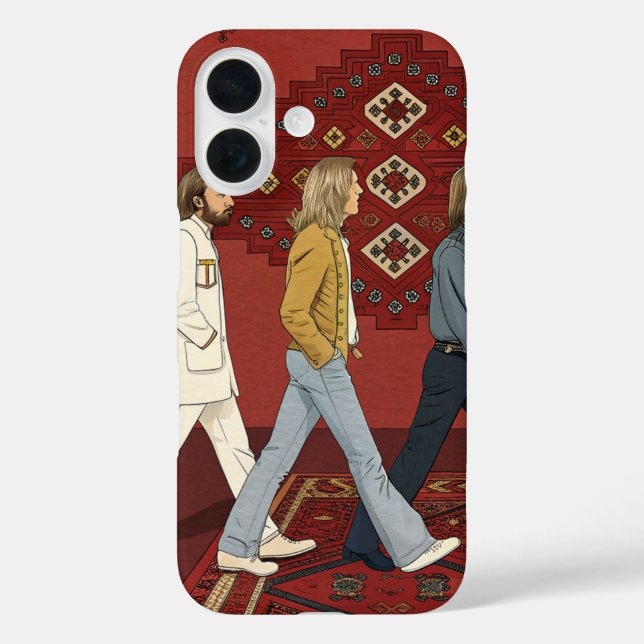 Retro 70s Walking Style Illustration Phone Case (Back)