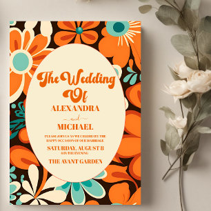 Retro 70s Wedding Invitation