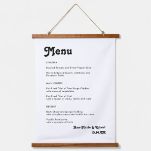 Retro 70s Wedding Menu Hanging Tapestry