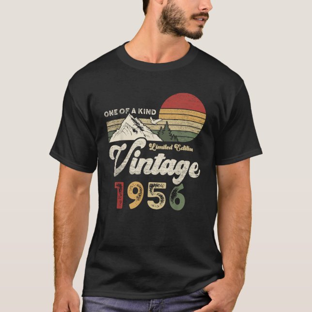 Retro 70th 1956 Gifts 70 Years Old Made in 1956 T-Shirt (Front)