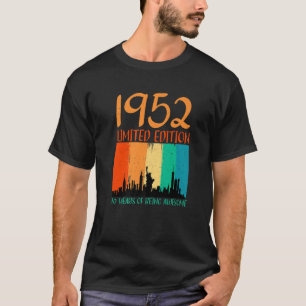 Retro 70Th Birthday T S 1952 70 Years Of Being Awe T-Shirt