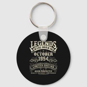 Retro 71st Birthday For Men 71 Year Old October 19 Key Ring
