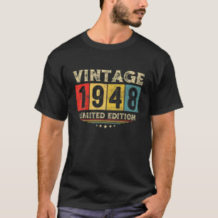 Retro 74Th Birthday Party Vintage Born In 1948 74 T-Shirt