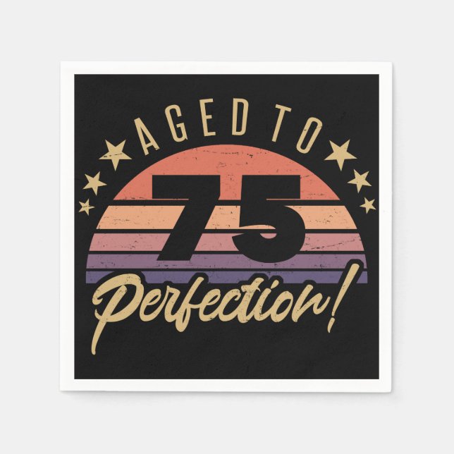 Retro 75th Birthday Humour Napkin (Front)