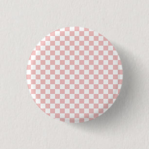 Retro 80 s Kids Baby Pink Chequerboard 3 Cm Round Badge