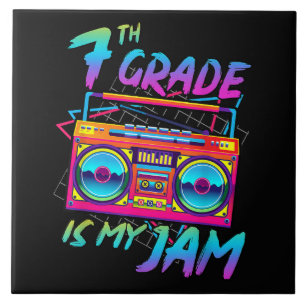 Retro 80s 7th Grade Is My Jam Back To School Ceramic Tile