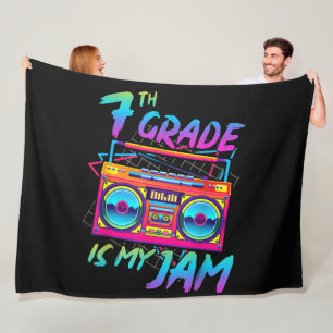 Retro 80s 7th Grade Is My Jam Back To School Fleece Blanket