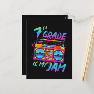 Retro 80s 7th Grade Is My Jam Back To School Holiday Postcard