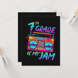 Retro 80s 7th Grade Is My Jam Back To School Invitation