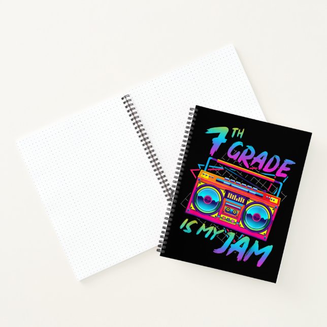 Retro 80s 7th Grade Is My Jam Back To School Notebook (Inside)