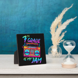 Retro 80s 7th Grade Is My Jam Back To School Plaque