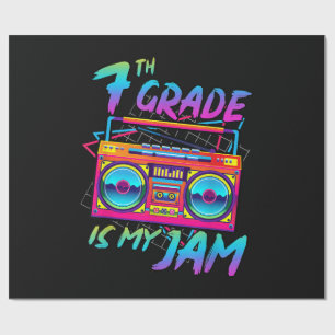 Retro 80s 7th Grade Is My Jam Back To School Wrapping Paper