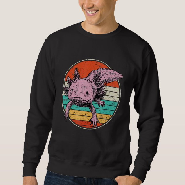 Retro 80s 90s Axolotl  Boys Girls Teenager Cute Ax Sweatshirt (Front)