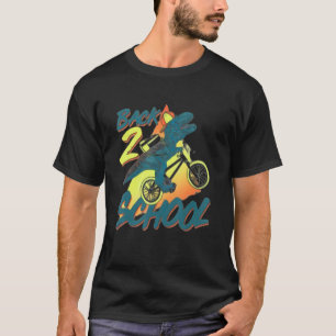 Retro 80's 90's Back To School Trex Dinosaur Bike T-Shirt