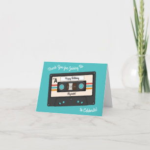 Retro 80's 90's Cassette Tape Music Birthday Party Card