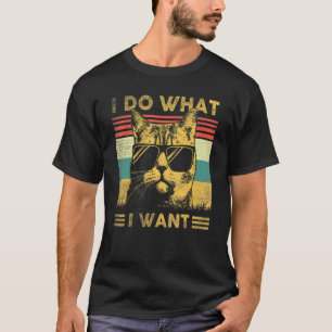 Retro 80s 90s Cat I Do What I Want Cat T-Shirt