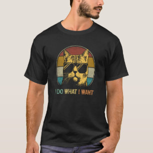 Retro 80s 90s Cat I Do What I Want Cat T-Shirt