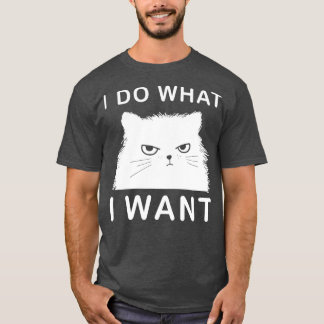 Retro 80s 90s Cat Lovers Funny I Do What I Want Ca T-Shirt