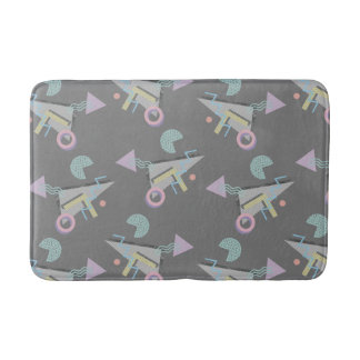 Retro 80s 90s Geometric Print Bath Mat