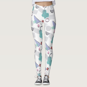 Retro 80s 90s Geometric Print Womens Leggings