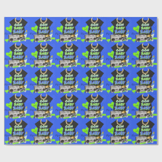 Retro 80's/90's Hip Hop Baby Shower  Wrapping Paper
