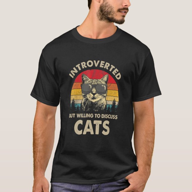 Retro 80s 90s Introverted but Willing to Discuss C T-Shirt (Front)