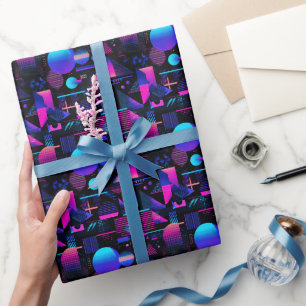 Retro 80s 90's Memphis Geometric Wrapping Paper