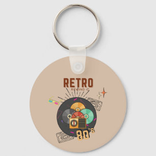 Retro 80s/90s Music CD Cover Design  Key Ring