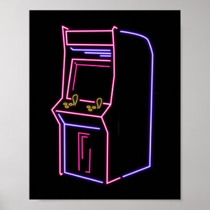 Retro 80s 90s NeON Arcade Machine Arcade Cabinet Poster