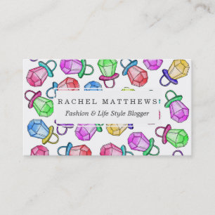 Retro 80's 90's Neon Colourful Ring Candy Pop Business Card
