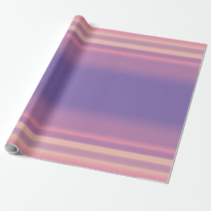 Retro 80's 90's Pink Purple Ombre Striped Wrapping Paper