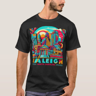 Retro 80s 90s Raleigh North olina Travel Souvenir  T-Shirt