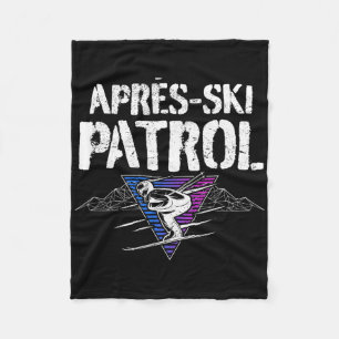 Retro 80s Apres Ski Patrol Vintage Fleece Blanket