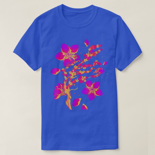 Retro 80s Art Japan Flower Sakura Vaporwave Cherry T-Shirt (Design Front)