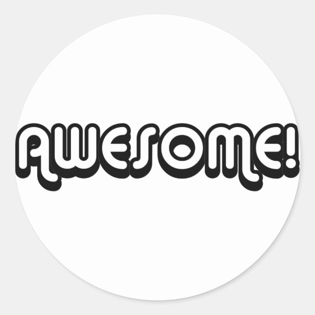 Retro 80s | Awesome! 80'S Slang Classic Round Sticker (Front)