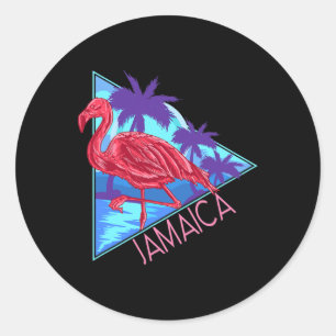 Retro 80s Beach Vintage Vacation Jamaica For Men W Classic Round Sticker