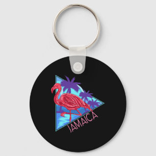 Retro 80s Beach Vintage Vacation Jamaica For Men W Key Ring