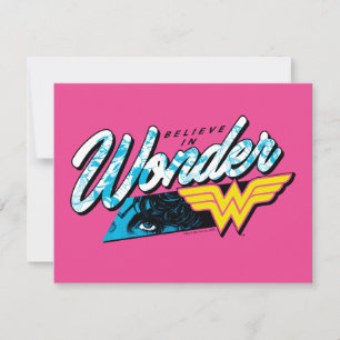 Retro 80's "Believe In Wonder" Graphic Card