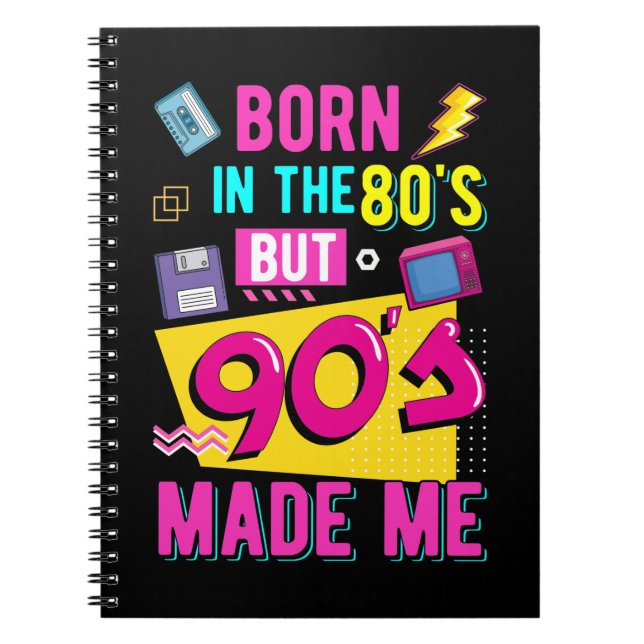 Retro  80s Born Music Party Disco 90s Notebook (Front)