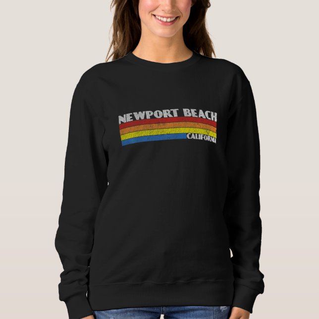 Retro 80s California CA Souvenir Newport Beach   Sweatshirt (Front)