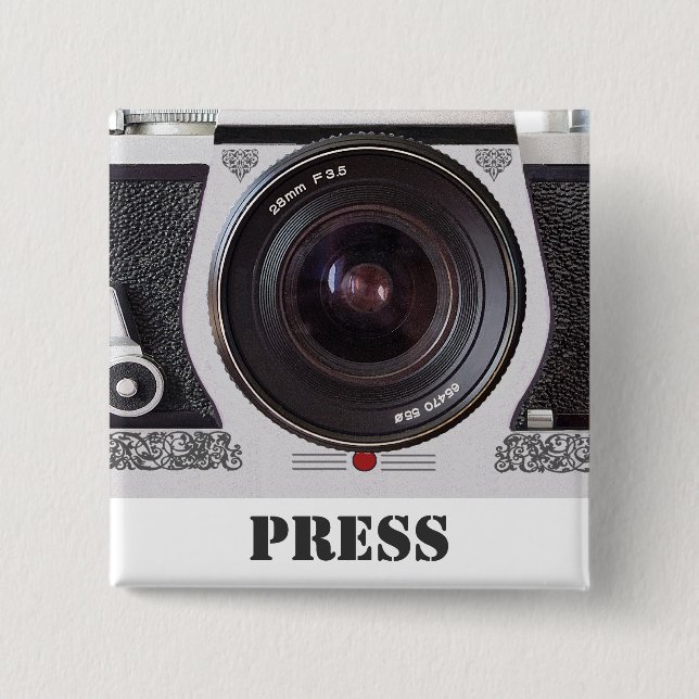 Retro 80s Camera Effect Media and Press Badge (Front)