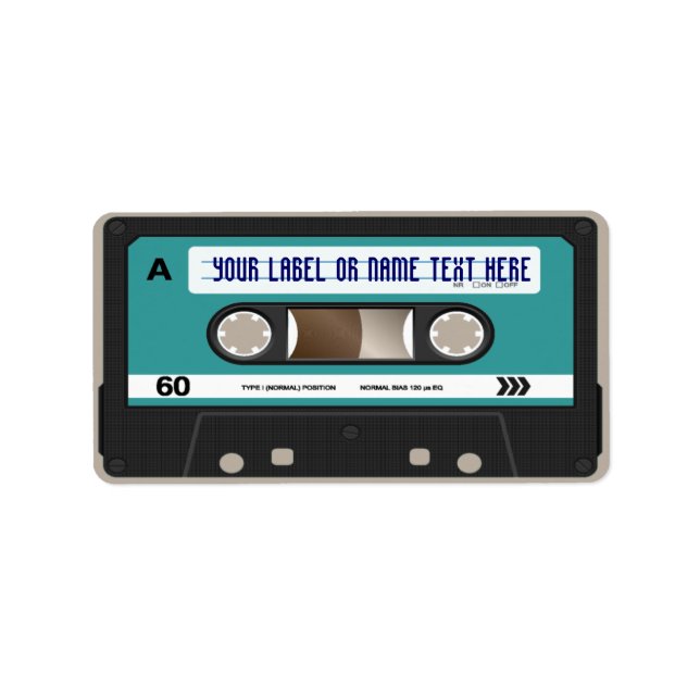 Retro 80s Cassette Mixtape Personalised Label (Front)
