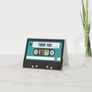 Retro 80s Cassette Mixtape Personalised Thank You Card