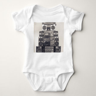 Retro 80s Cassette Recorders Pattern. Baby Bodysuit